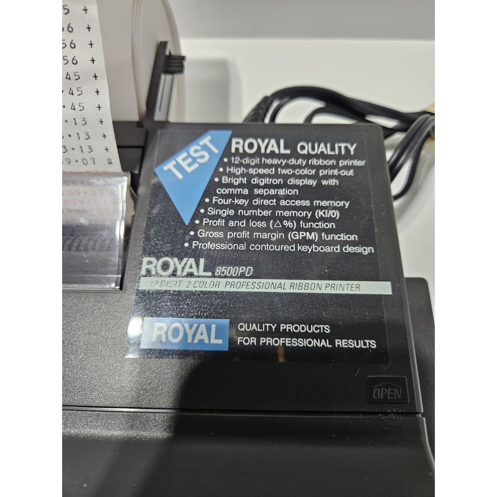 Royal 8500PD Ribbon Printer Electronic Calculator - TESTED & WORKS - Picture 7 of 8